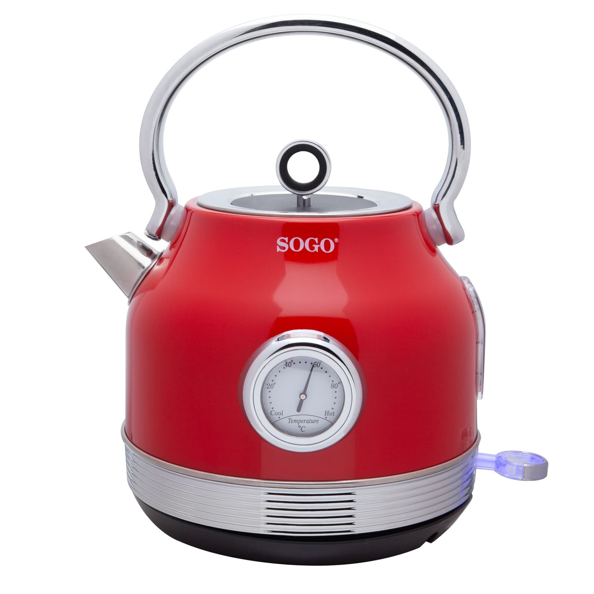 SOGO Bollitore elettrico retrò ross - 1,8l - 2200w