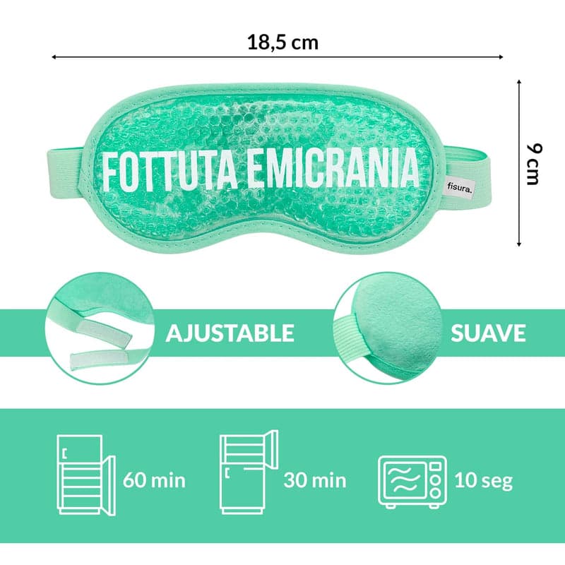 FISURA Maschera gel verde menta con scritta "Fottuta Emicrania" in Autocategorizzazione Più Di Più Ideas - Casalnuovo di Napoli, commercioVirtuoso.it