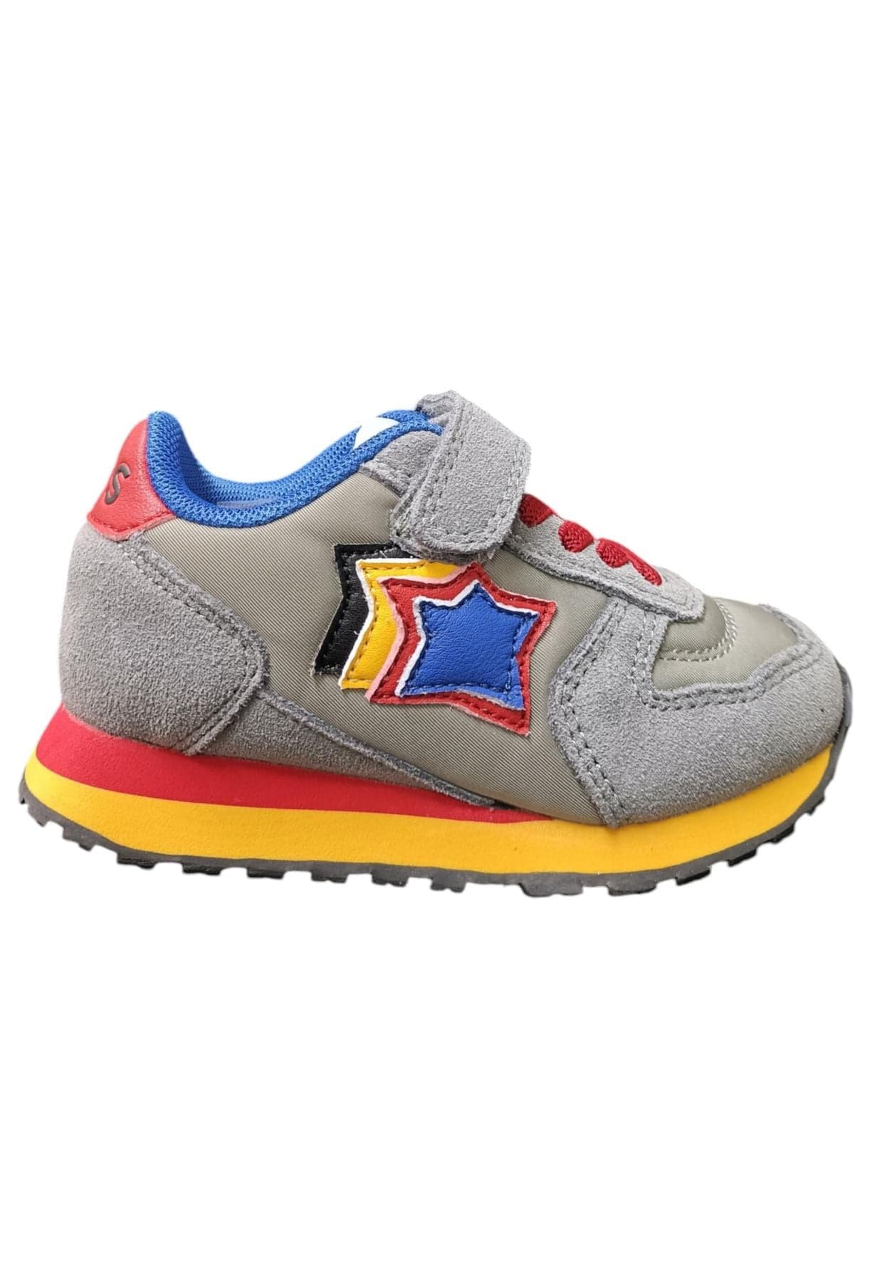 Scarpe sneakers Unisex bambini Atlantic Stars BEN  grigio-giallo-rosso-azzurro-nero laccio elastico e velcro - 6