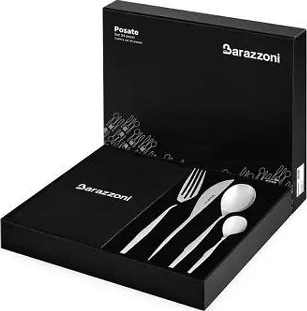 Set Posate 24 Pezzi Barazzoni Silhouette In Acciaio Inox Purissimo Ultraresistente E Lucido Di Alta Qualità