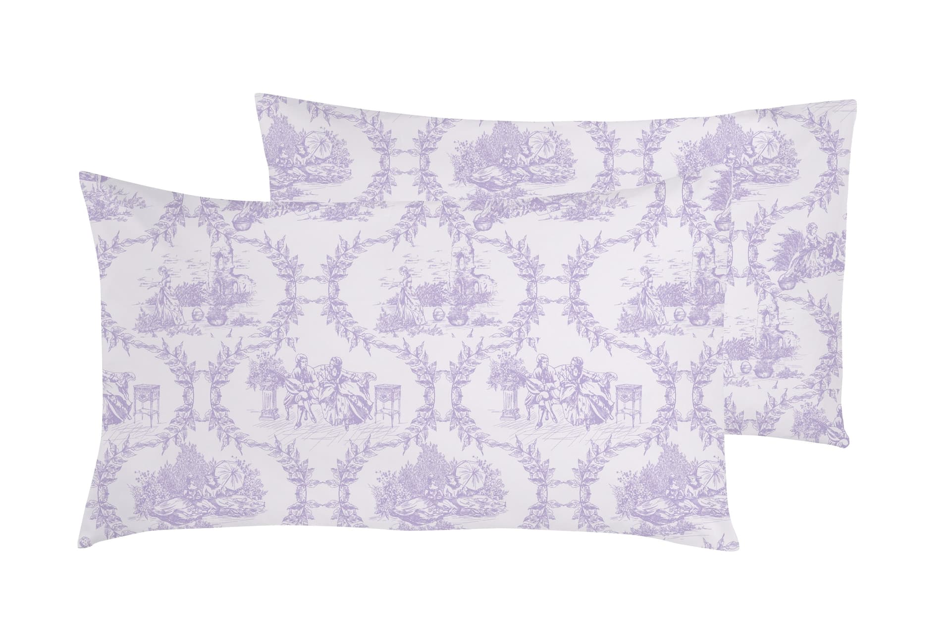 Completo letto lenzuola federe stampa digitale in cotone made in italy TOILE DE JOUY VIOLETTA in Set di lenzuola e federe Vanita di raso - Sesto San Giovanni, commercioVirtuoso.it