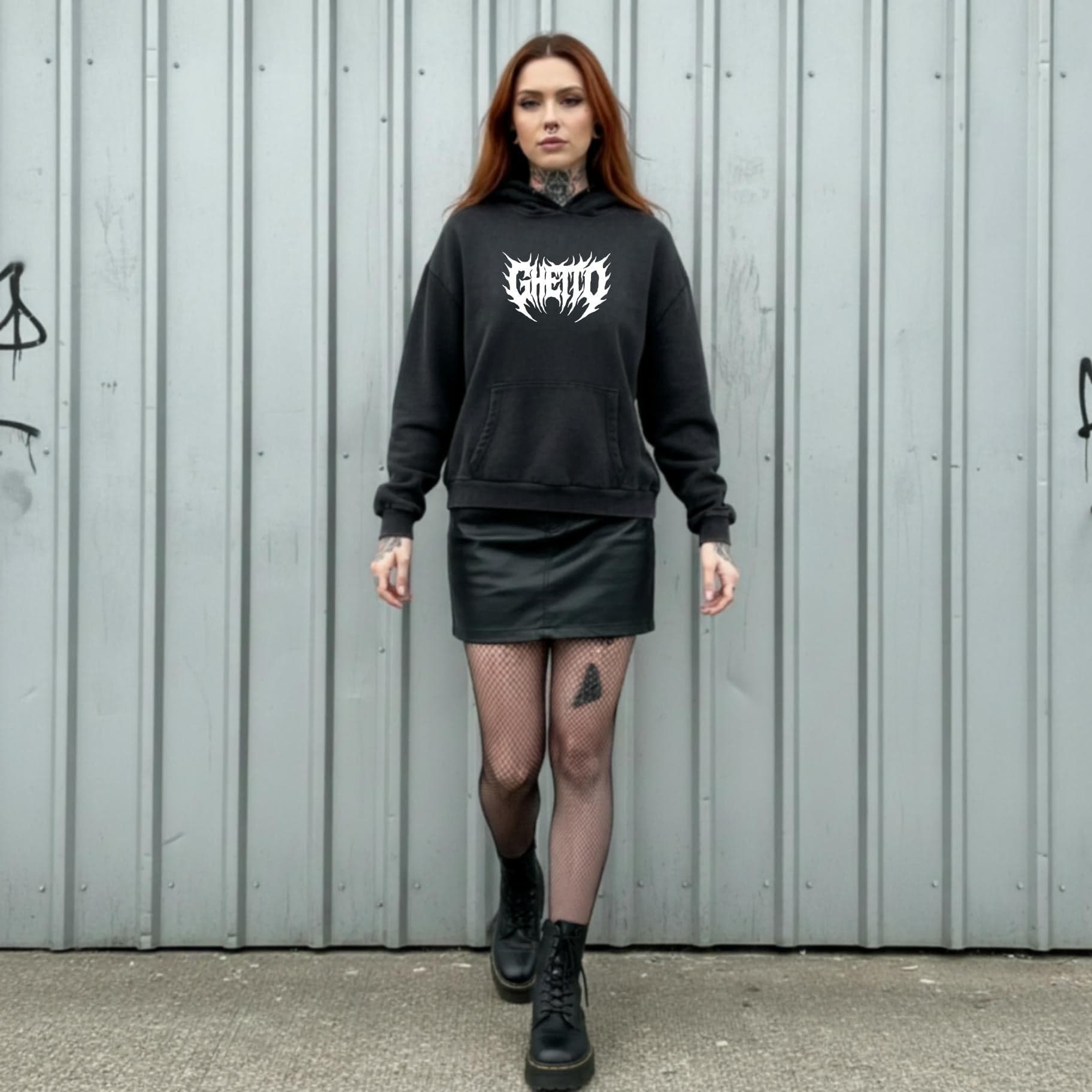 Felpa Ghettoblaster Metal Girl hoodie black in Felpe con cappuccio Glad Store - Genova, commercioVirtuoso.it