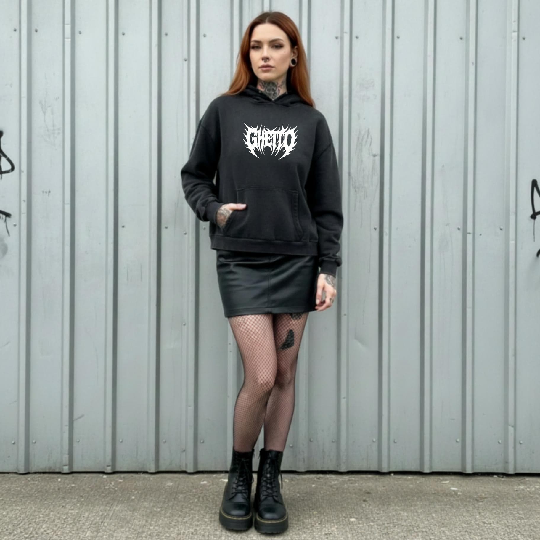 Felpa Ghettoblaster Metal Girl hoodie black in Felpe con cappuccio Glad Store - Genova, commercioVirtuoso.it