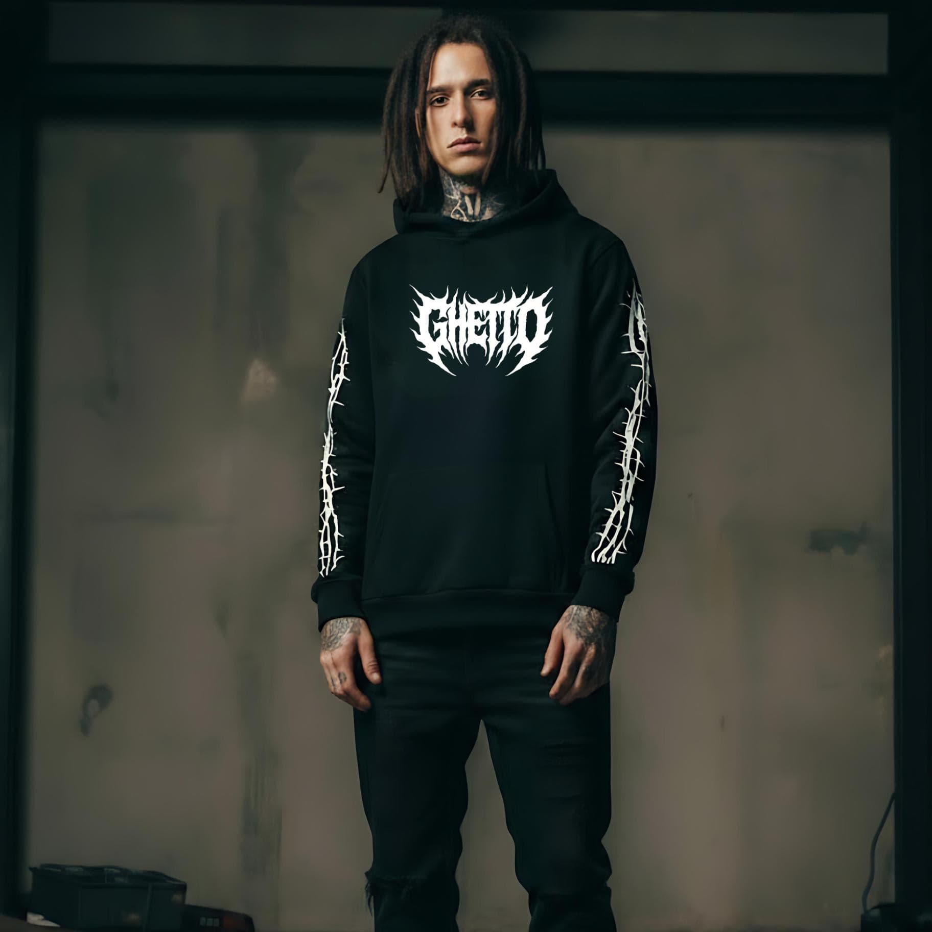 Felpa Ghettoblaster Metal hoodie black in Felpe senza cappuccio Glad Store - Genova, commercioVirtuoso.it