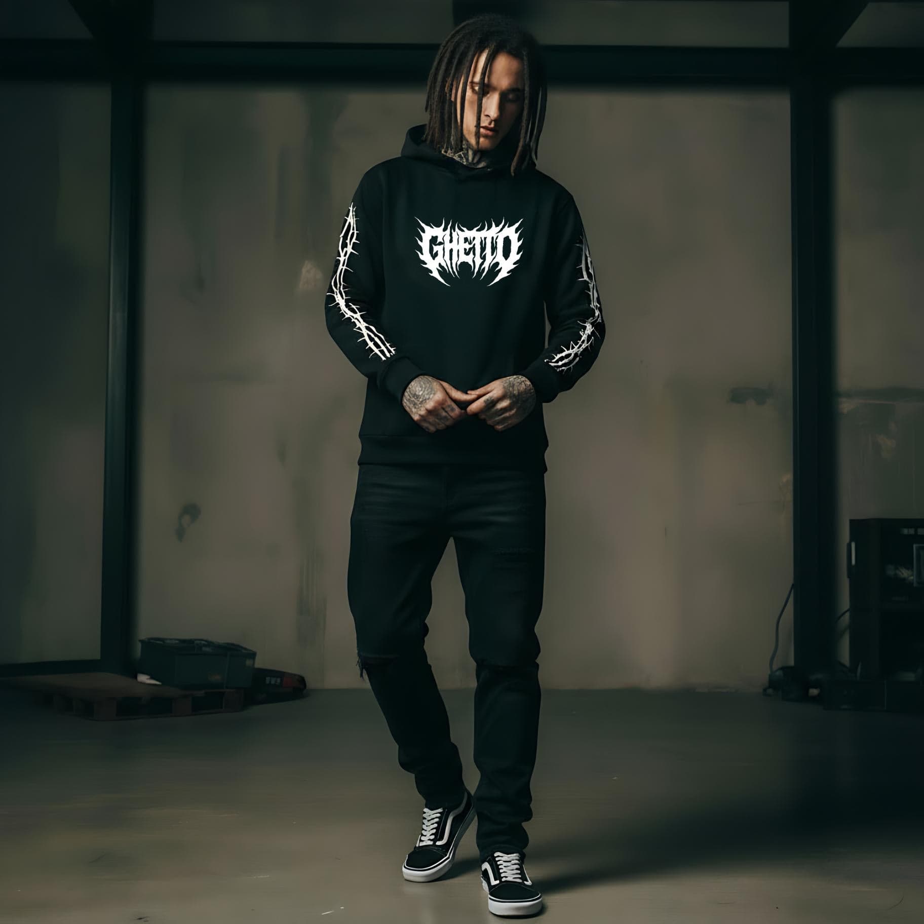 Felpa Ghettoblaster Metal hoodie black in Felpe senza cappuccio Glad Store - Genova, commercioVirtuoso.it
