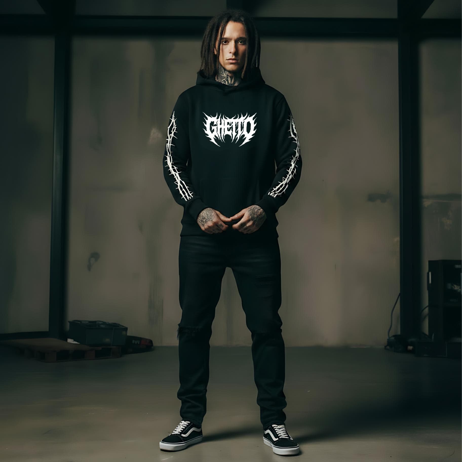 Felpa Ghettoblaster Metal hoodie black in Felpe senza cappuccio Glad Store - Genova, commercioVirtuoso.it