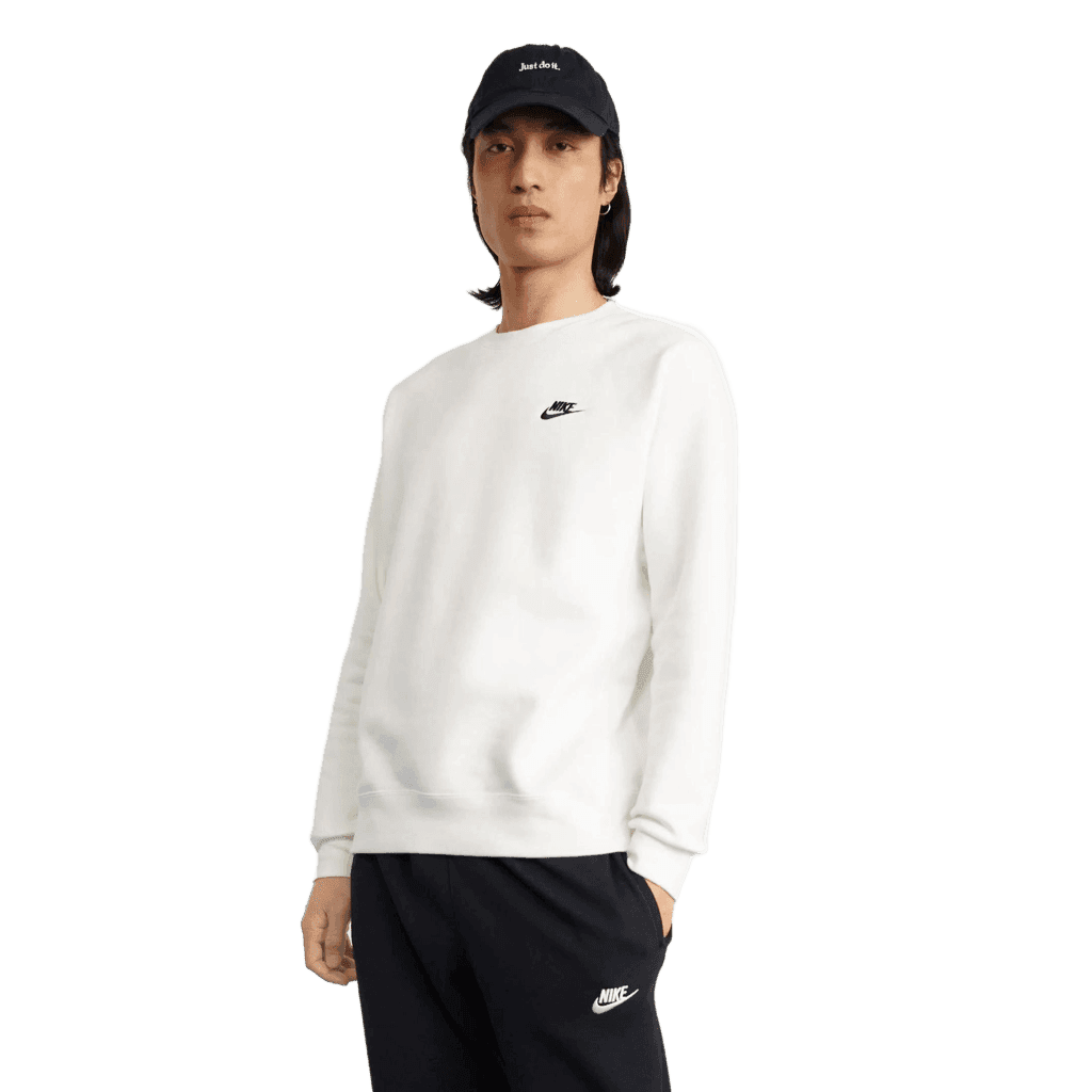 Felpa Nike Club 133 crewneck black white