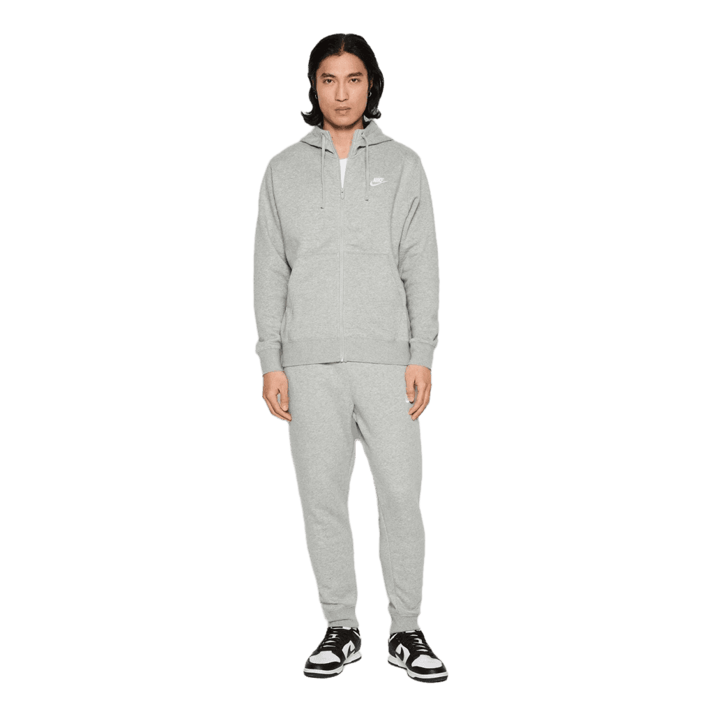 Felpa Nike Club Fleece hoodie zip dark grey