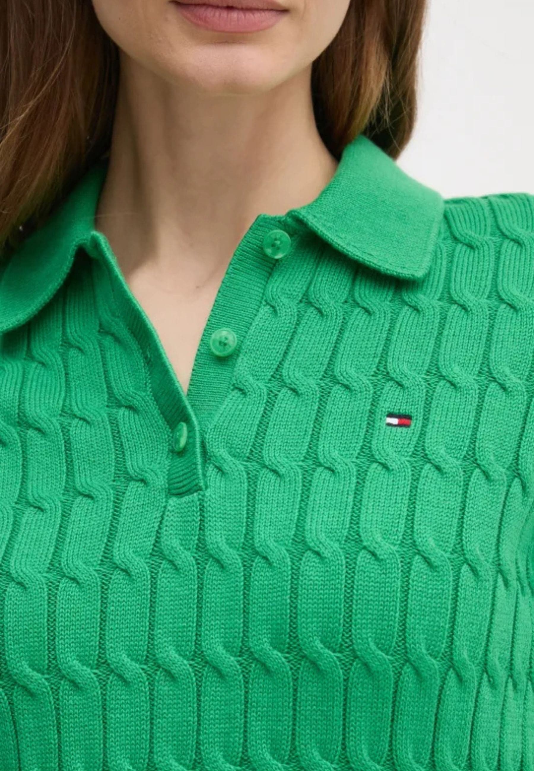 Tommy Hilfiger POLO CO CABLE MID GG SS POLO SWT da donna in Polo Drestige - Casamassima, commercioVirtuoso.it