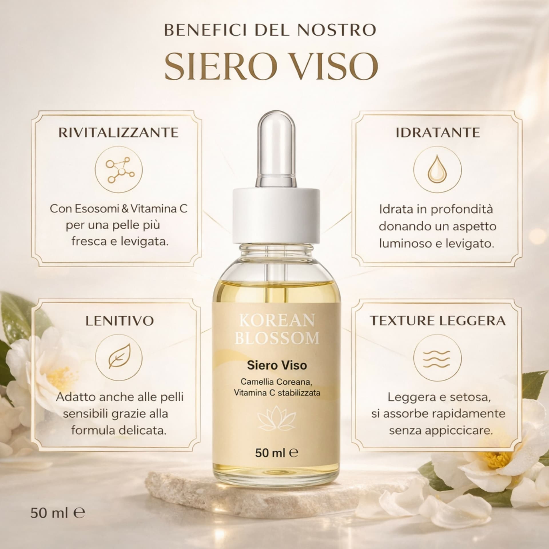 Siero Viso Anti-Macchia Korean Blossom – Effetto Pelle Uniforme e Luminosa – Idratante e Nutriente – Texture Leggera a Rapido Assorbimento in Sieri e liquidi BasketGuru Italia - Palermo, commercioVirtuoso.it