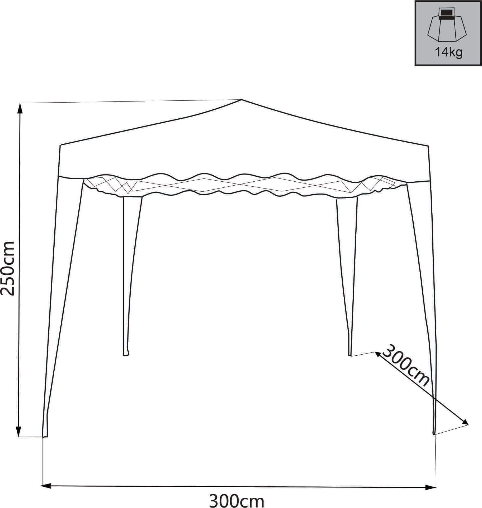 HEBES - gazebo pieghevole e richiudibile completo di sacca protettiva 3x3 in metallo Verde in Gazebo Milani Home - Dueville, commercioVirtuoso.it