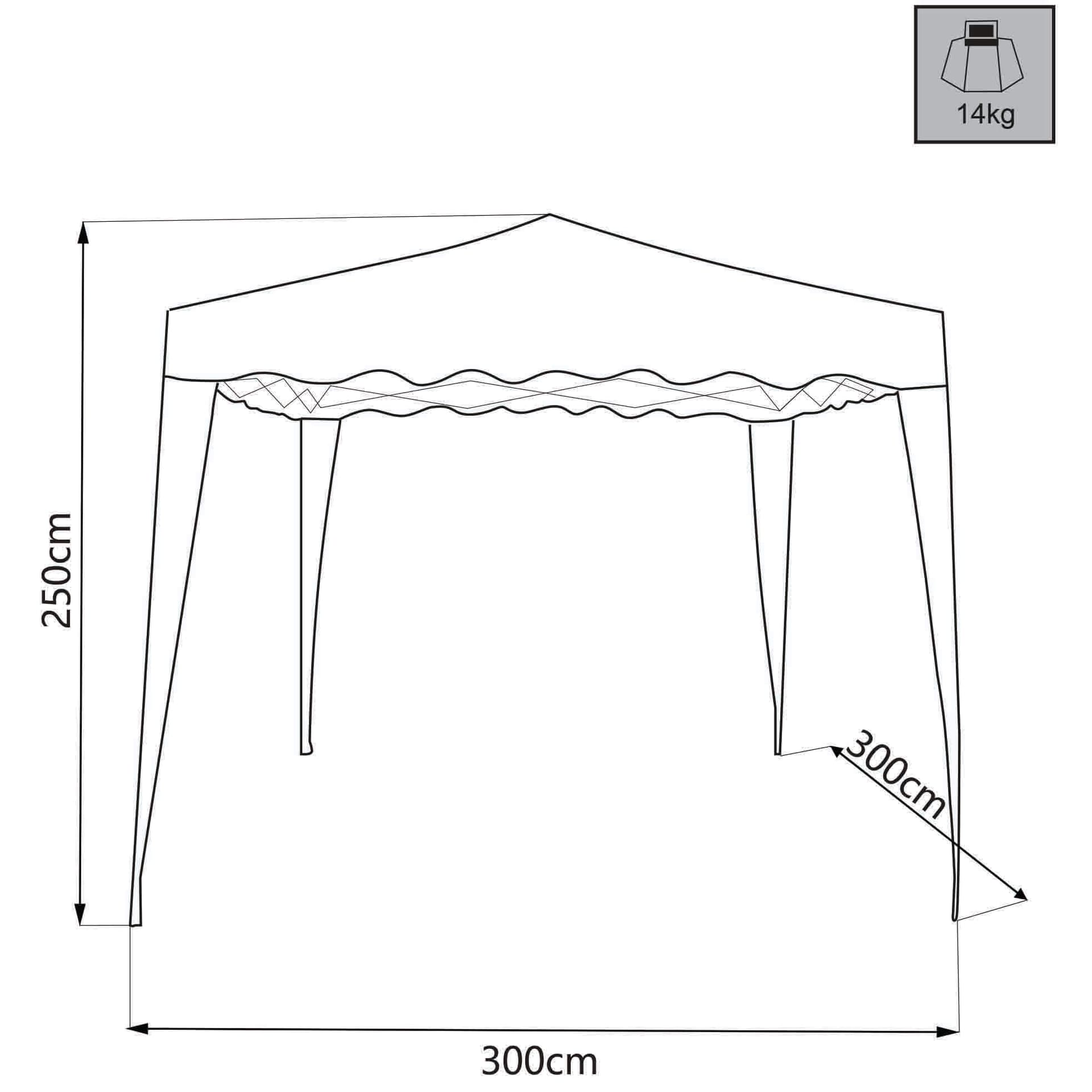 HEBES - gazebo pieghevole e richiudibile completo di sacca protettiva 3x3 in metallo Verde in Gazebo Milani Home - Dueville, commercioVirtuoso.it