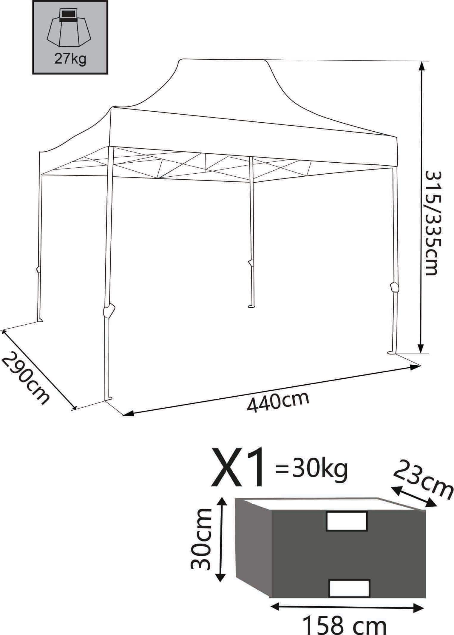 DIADEMA - gazebo pieghevole e richiudibile completo di sacca protettiva 3x4,5 in metallo Verde in Gazebo Milani Home - Dueville, commercioVirtuoso.it