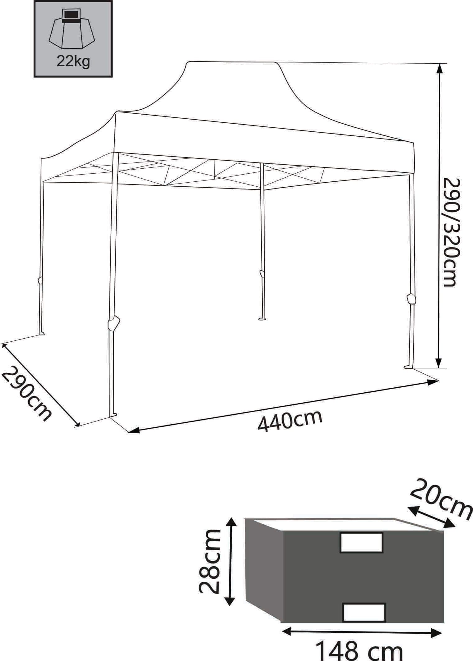 IRIS - gazebo pieghevole e richiudibile completo di sacca protettiva 3x4,5 in metallo Bianco in Gazebo Milani Home - Dueville, commercioVirtuoso.it
