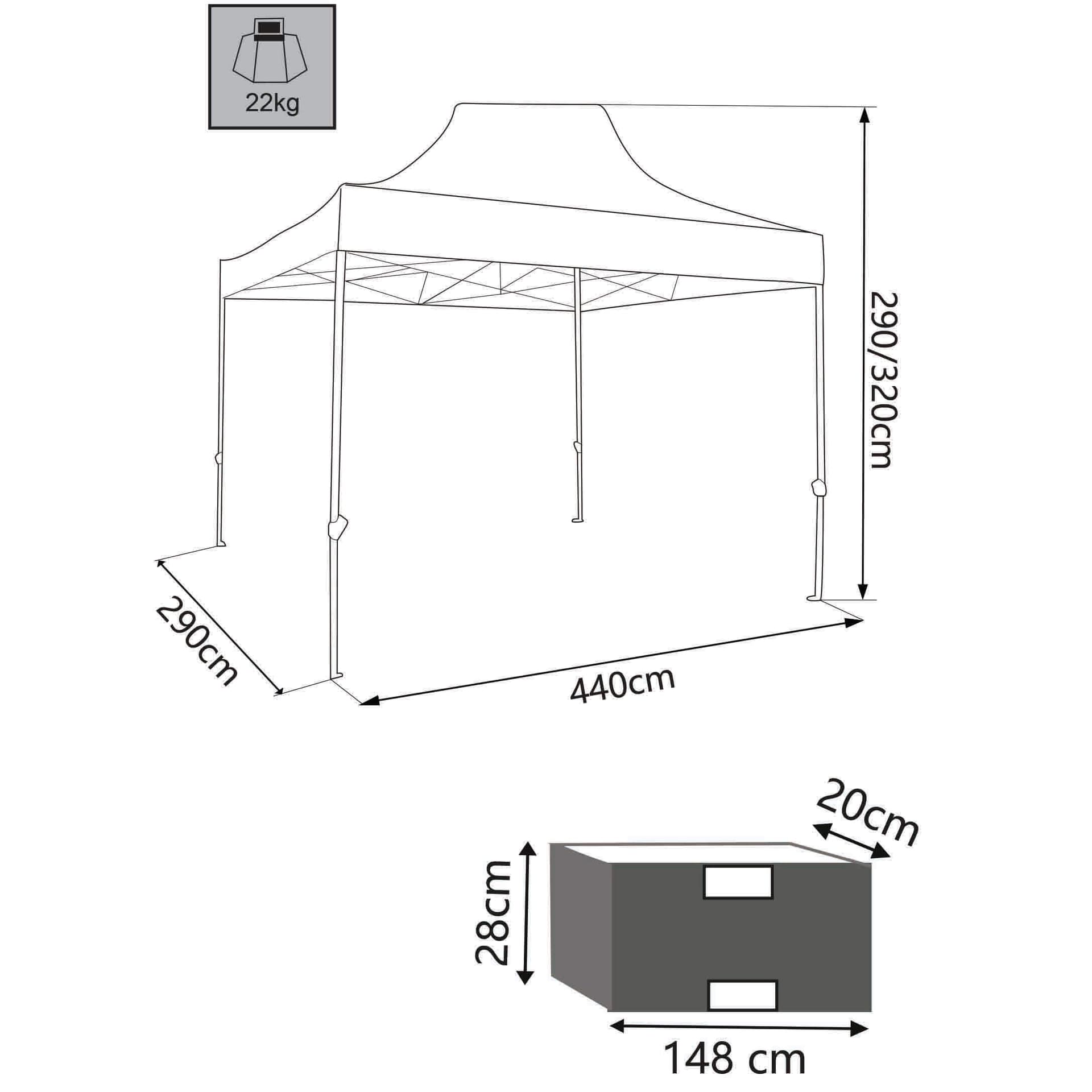 IRIS - gazebo pieghevole e richiudibile completo di sacca protettiva 3x4,5 in metallo Verde in Gazebo Milani Home - Dueville, commercioVirtuoso.it