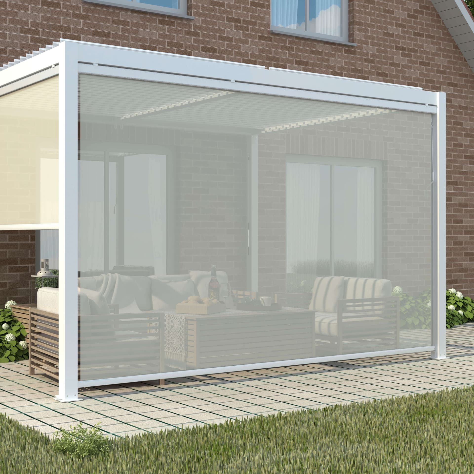 NIMBUS - parete laterale da 4 m per pergola Bianco in Gazebo Milani Home - Dueville, commercioVirtuoso.it