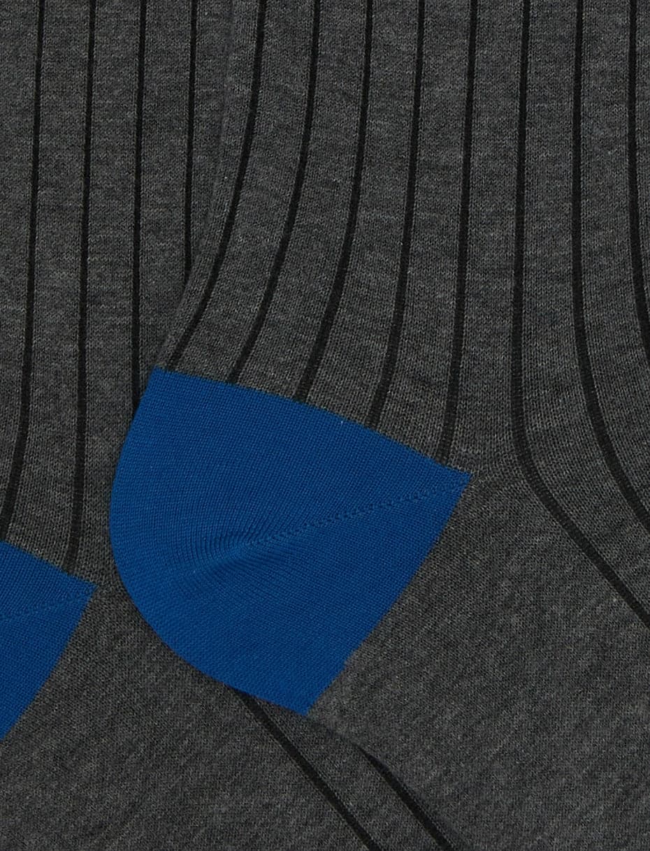 Gallo calze uomo lunghe cotone blu tinta unita con contrasti AP511053 12279