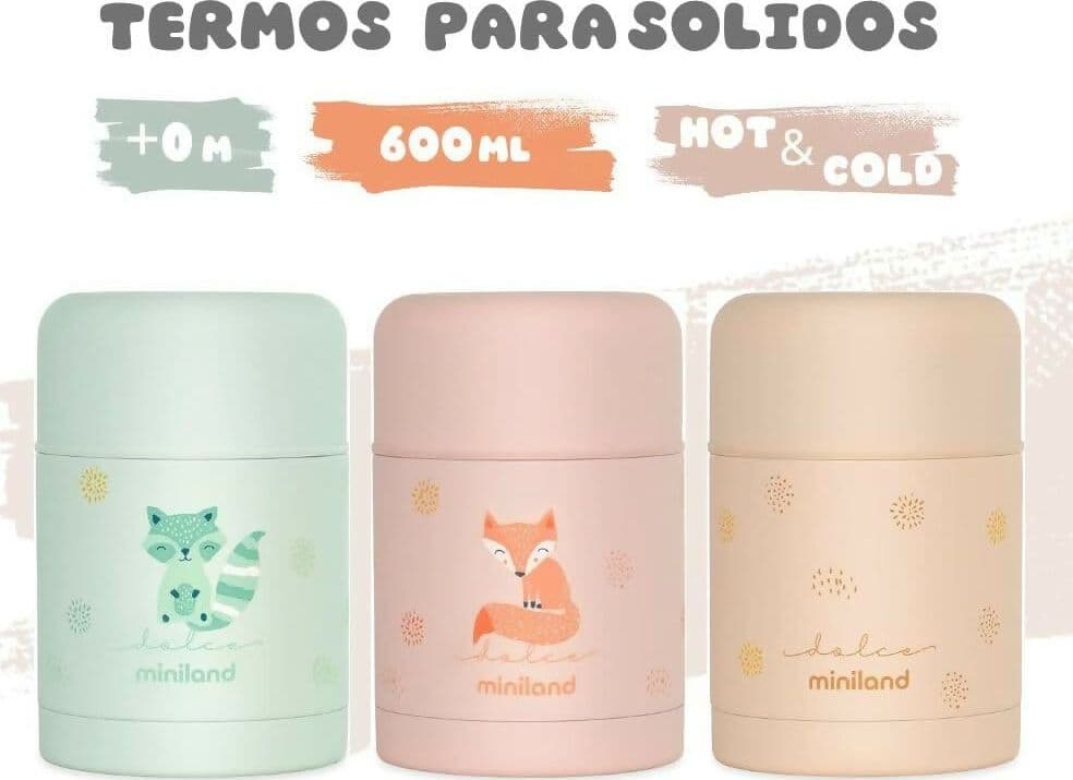MINILAND Thermos in acciacio - Food Thermy colore Vaniglia - 600ml - realizzato in doppio strato di acciaio che mantiene il cibo freddo o caldo per ore in Thermos per bibite Sanitaria Gioia del Bimbo - Villa San Giovanni, commercioVirtuoso.it