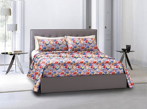 Completo letto lenzuola federe bifaccia double face stampa digitale in cotone made in italy  PESCI TROPICALI/BIANCO in Set di lenzuola e federe Vanita di raso - Sesto San Giovanni, commercioVirtuoso.it