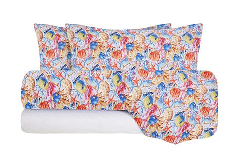 Completo letto lenzuola federe bifaccia double face stampa digitale in cotone made in italy  PESCI TROPICALI/BIANCO in Set di lenzuola e federe Vanita di raso - Sesto San Giovanni, commercioVirtuoso.it