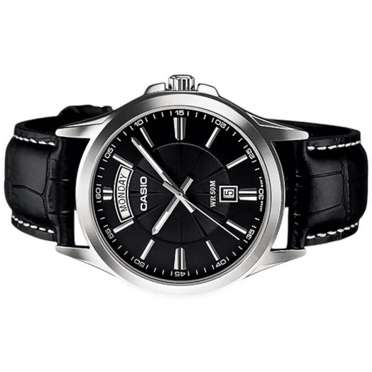 Orologio Casio per uomo , MTP-1381L-1A, cinturino in pelle, movimento al quarzo con datario e giorno della settimana visibili nel quadrante in Orologi da polso Loweconomy - Marineo, commercioVirtuoso.it