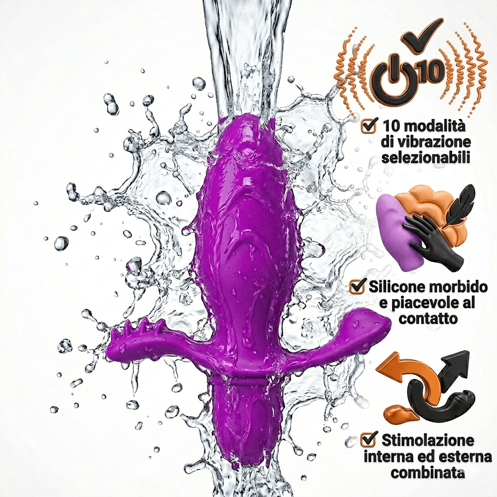 Plug Anale vibrante Fitch viola con punte stimolatore 10 funzioni silicone viola in prodotto Erosdom - Palmi, commercioVirtuoso.it