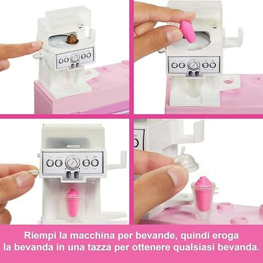 Barbie - Caffetteria, playset con bambola barista bionda e 12+ accessori a tema inclusi, tra cui macchina per caffè e frullati, tazze e cibo in Animali Cartoleria Deja Vu - Crotone, commercioVirtuoso.it