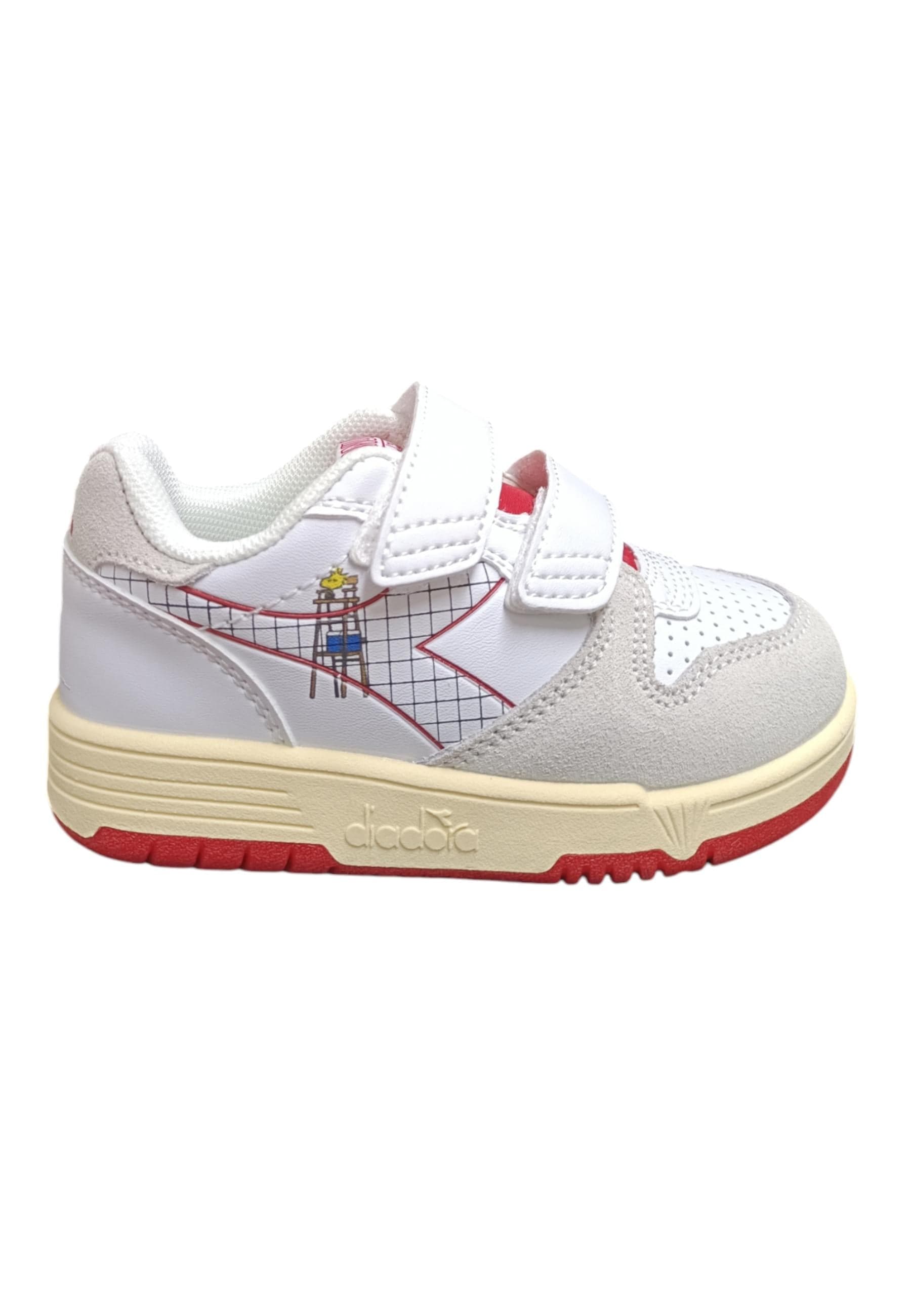 Scarpe sneakers Bambine e ragazze Diadora RAPTOR  bianco-rosso velcro - 6