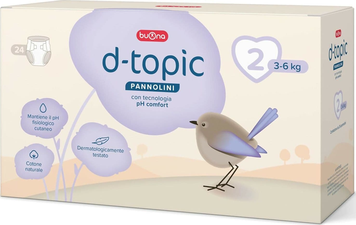 Buona D-Topic Pannolini per neonati e bambini - con Tecnologia pH Comfort - Dermatologicamente testati, Cotone Naturale, Materiali Traspiranti Delicati sulla Pelle dei Bambini - tutte le misure disponibili - 3 pacchi - PREZZO PER 3 CONFEZIONI in Pannolini per bambini Sanitaria Gioia del Bimbo - Villa San Giovanni, commercioVirtuoso.it