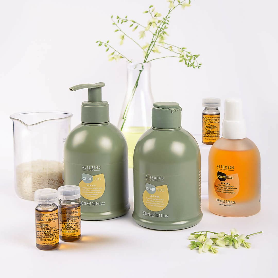 Alter Ego Silk Oil Conditioner Nutriente Districante Capelli Secchi e Crespi Anti Crespo Effetto Seta 300/950 ml in Balsami ad azione profonda e trattamenti Ricci Perfetti - Partinico, commercioVirtuoso.it