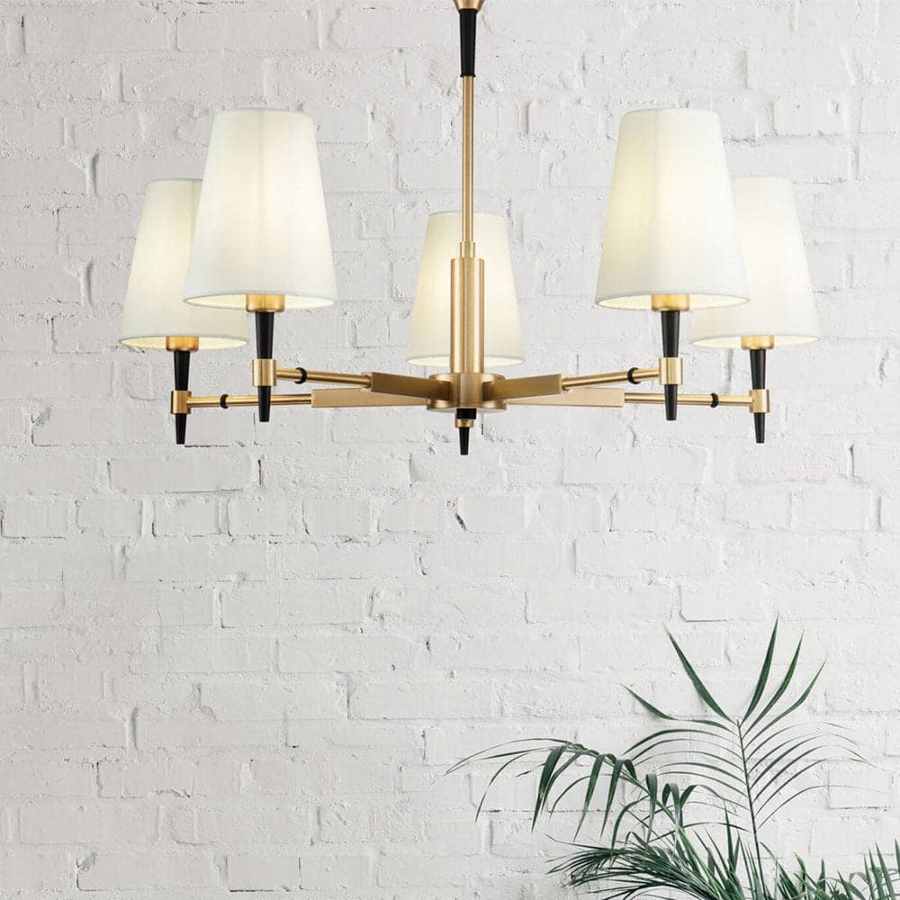 Lampadario Contemporaneo Zaragoza Metallo Ottone 5 Luci Diffusori In Pvc Bianchi in Lampade a sospensione LuceArt - Montecorvino Pugliano, commercioVirtuoso.it
