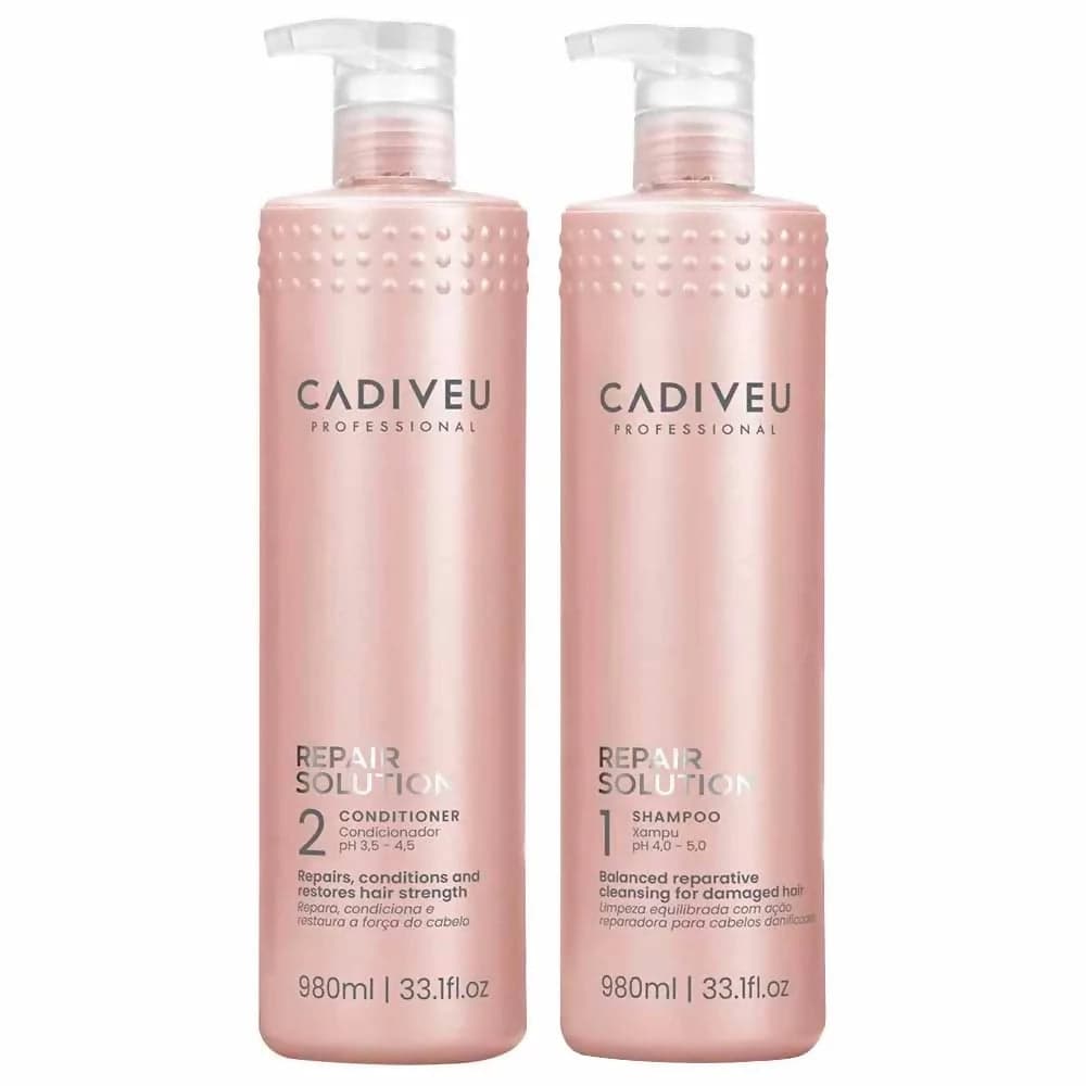 Cadiveu repair solution kit composto da: shampoo 980 ml + conditioner 980 ml