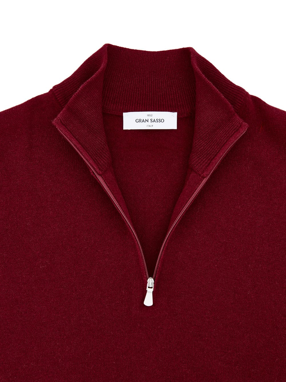 Gran Sasso Maglione Lupetto con Mezza Zip in Lana Rosso Scuro da uomo in Maglioni Drestige - Casamassima, commercioVirtuoso.it