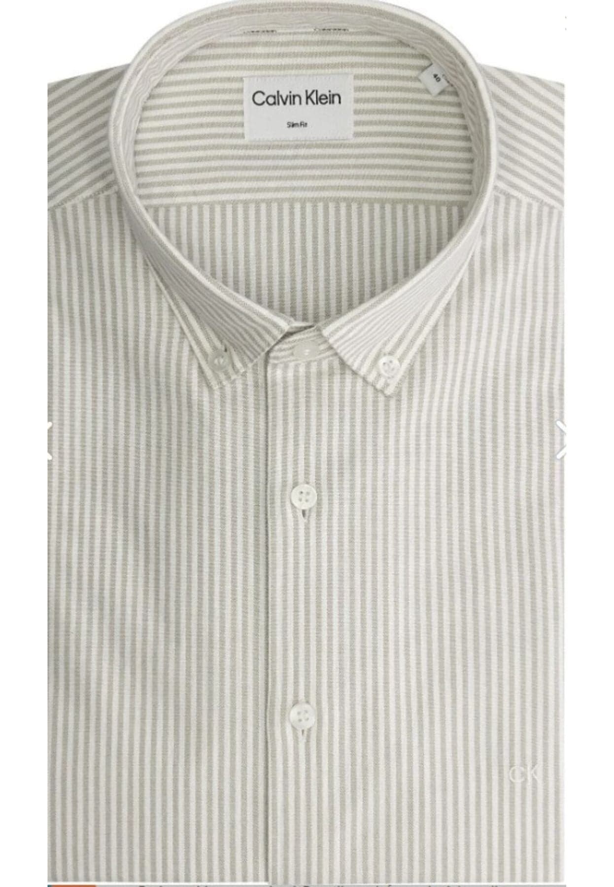 calvin klein CAMICIA WASHED OXFORD STRIPE SLIM da uomo