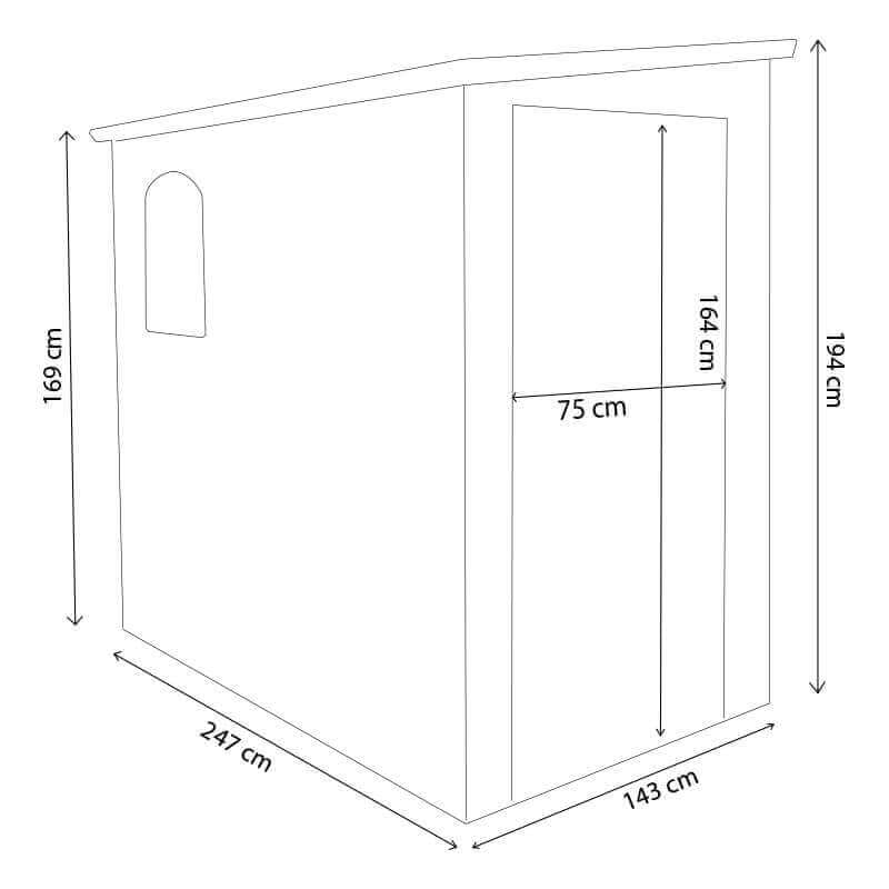 TOOL - casetta in resina da giardino porta attrezzi cm 143x247x194 h Grigio chiaro in Casette da giardino Milani Home - Dueville, commercioVirtuoso.it