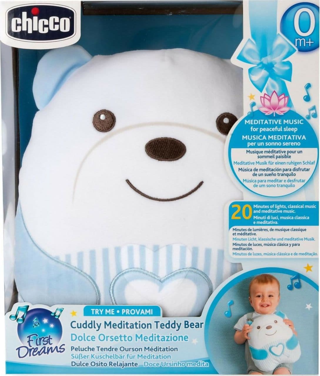 CHICCO Peluche Orsetto Sweet Heart - Tenero Orsetto - Morbido Peluche Elettronico per Bambini, Imbottitura Morbida, 20 Minuti di Musica Rilassante e Meditativa, Luce Soffusa, Lavabile in Lavatrice, 0 Mesi +, Azzurro in Giochi musicali Sanitaria Gioia del Bimbo - Villa San Giovanni, commercioVirtuoso.it