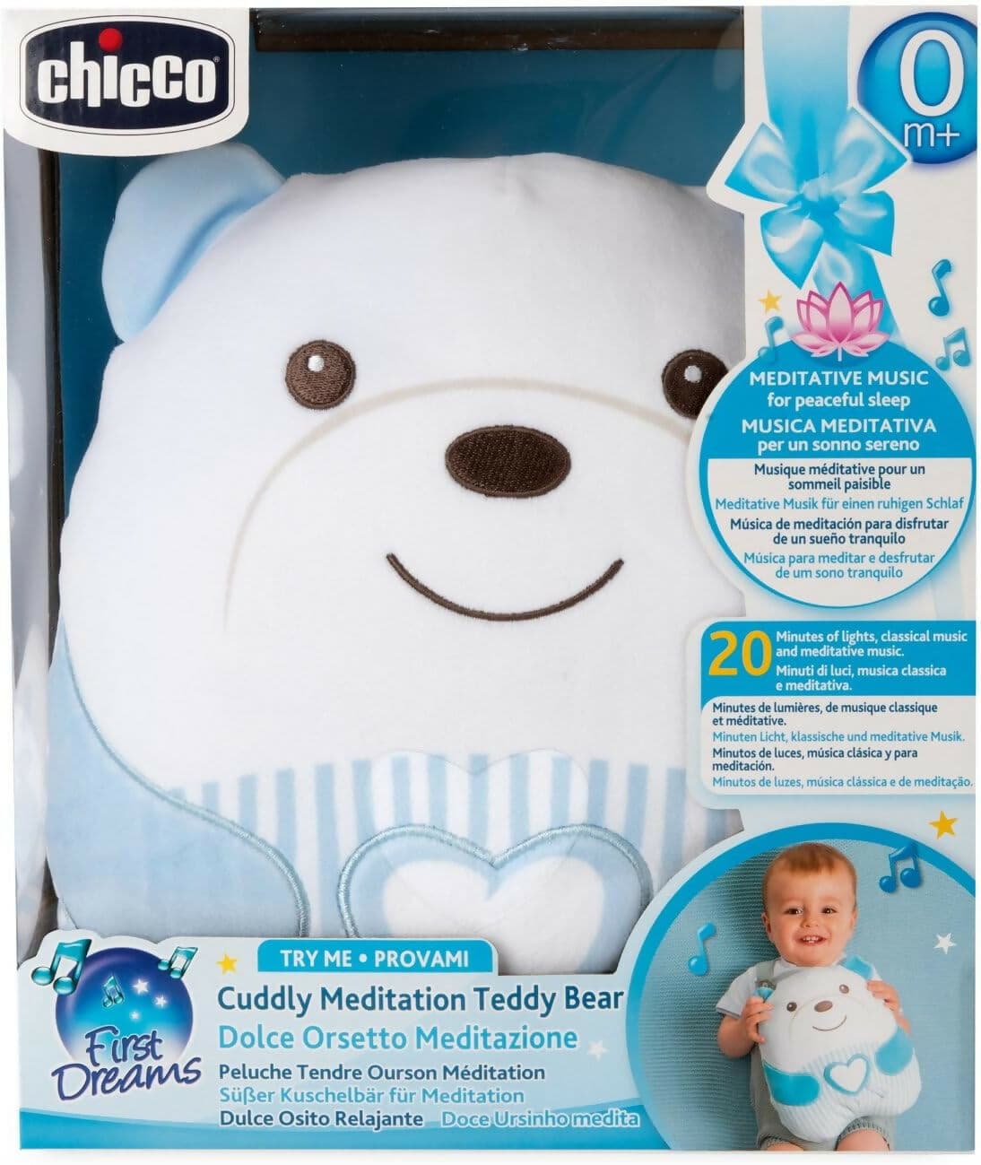 CHICCO Peluche Orsetto Sweet Heart - Tenero Orsetto - Morbido Peluche Elettronico per Bambini, Imbottitura Morbida, 20 Minuti di Musica Rilassante e Meditativa, Luce Soffusa, Lavabile in Lavatrice, 0 Mesi +, Azzurro in Giochi musicali Sanitaria Gioia del Bimbo - Villa San Giovanni, commercioVirtuoso.it