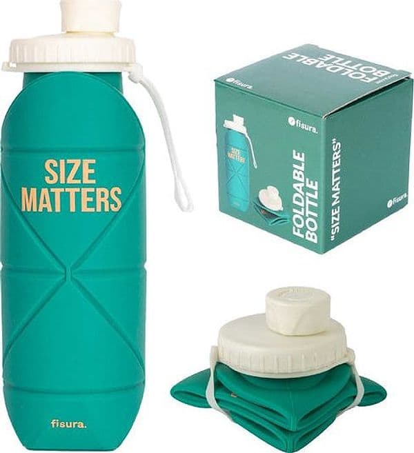 FISURA Bottiglia pieghevole con scritta "Size matters"