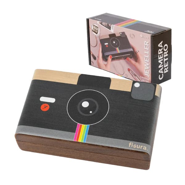 FISURA Portagioie a forma di macchina fotografica retro