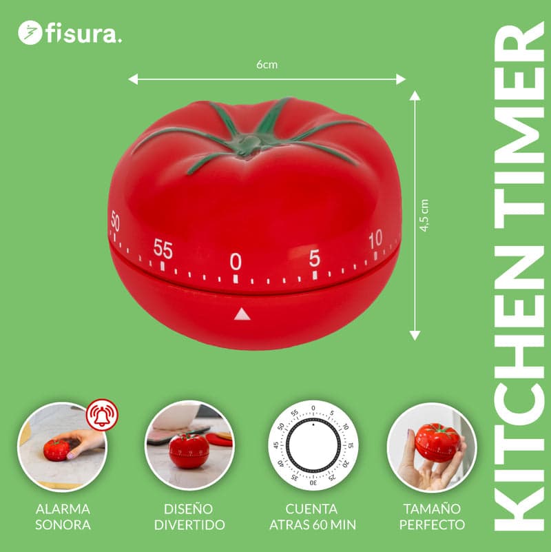FISURA Timer da cucina a forma di pomodoro in Autocategorizzazione Più Di Più Ideas - Casalnuovo di Napoli, commercioVirtuoso.it