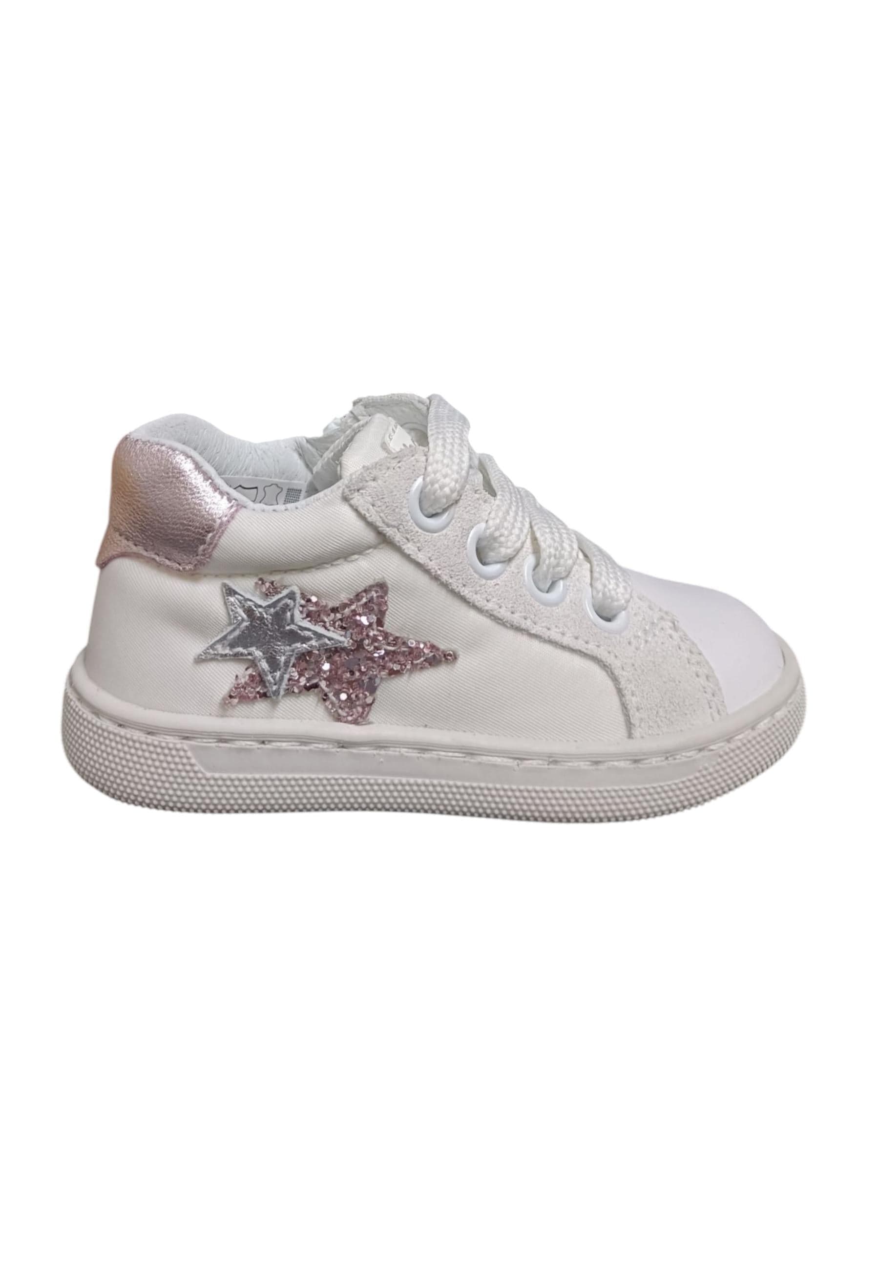 Scarpe sneakers Bambine balocchi MINI  bianco-cipria laccio - 6