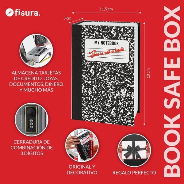 FISURA Cassaforte a forma di libro con scritta "This is not a book" in Autocategorizzazione Più Di Più Ideas - Casalnuovo di Napoli, commercioVirtuoso.it