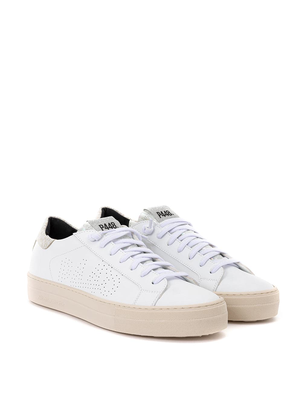 P448 Sneakers Thea Piton in Pelle bianca . da donna in Sneaker casual Drestige - Casamassima, commercioVirtuoso.it