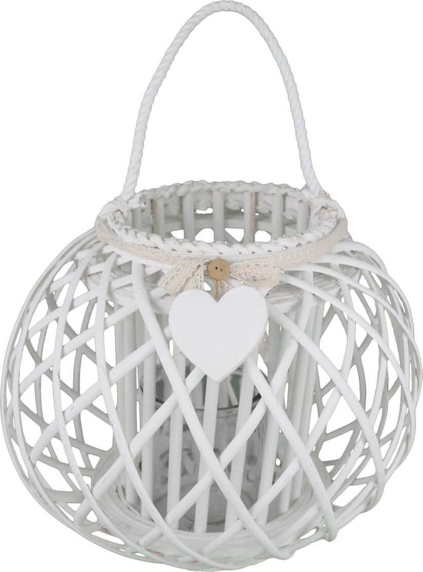 GISELE - lanterna in vimini tondo 49x40 Bianco in Lanterne Milani Home - Dueville, commercioVirtuoso.it