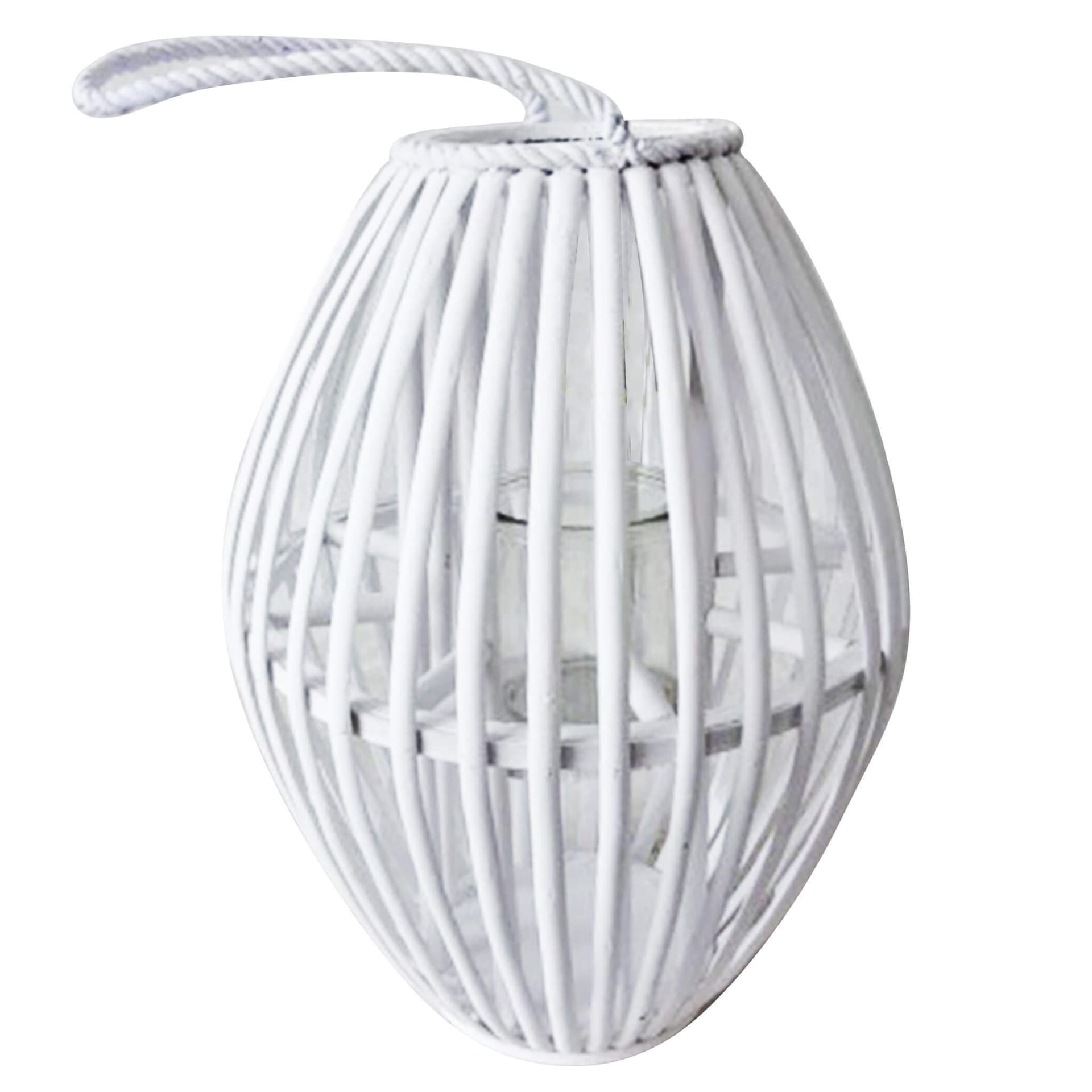 GISELLE - lanterna in vimini Bianco in Lanterne Milani Home - Dueville, commercioVirtuoso.it