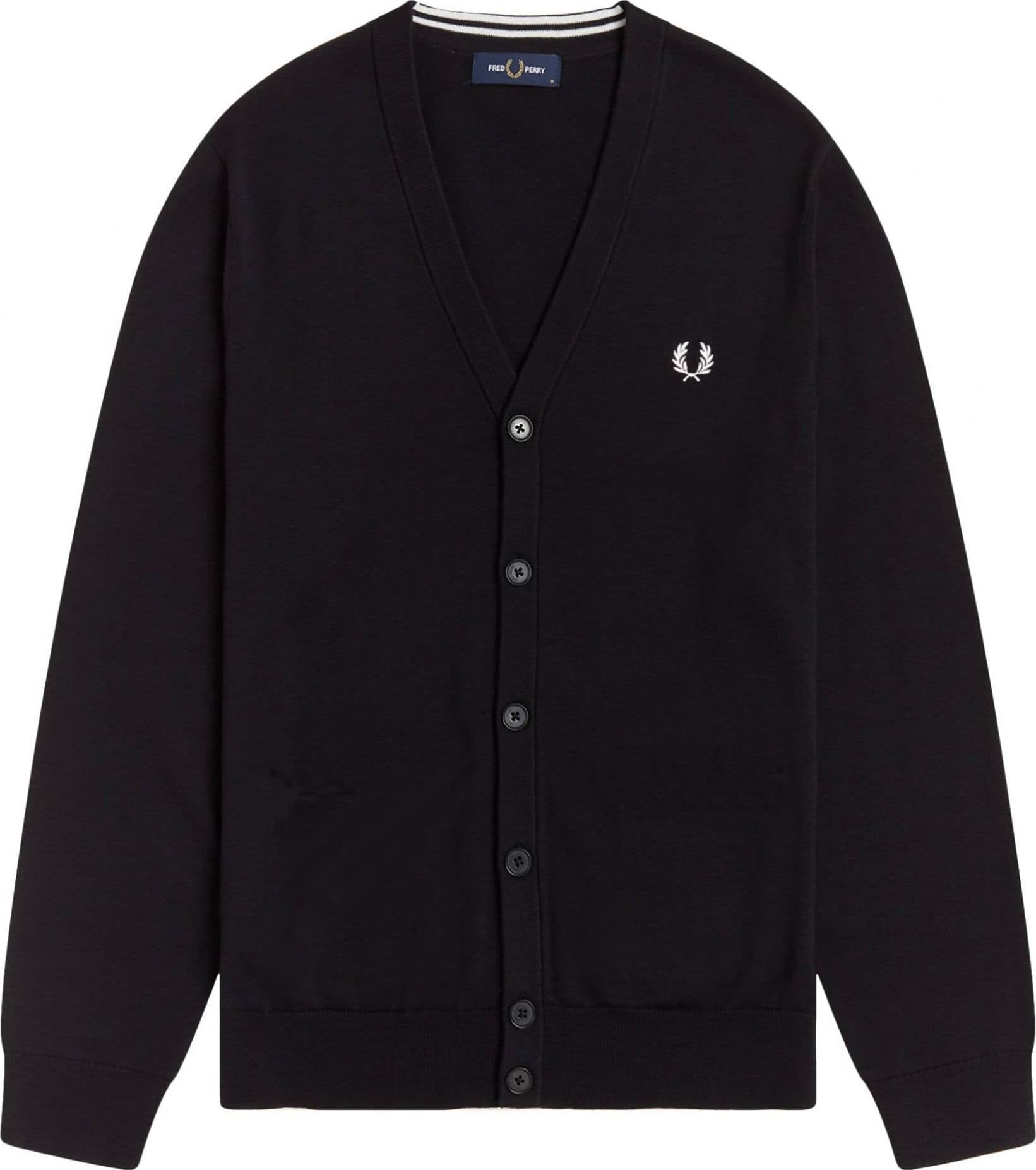 Fred Perry Cardigan Uomo Tinta Unita 100% Cotone Maniche Lunghe Maglione Pullover con Bottoni Logo Ricamato Collo A Scialle in Cardigan Euforia - Bronte, commercioVirtuoso.it