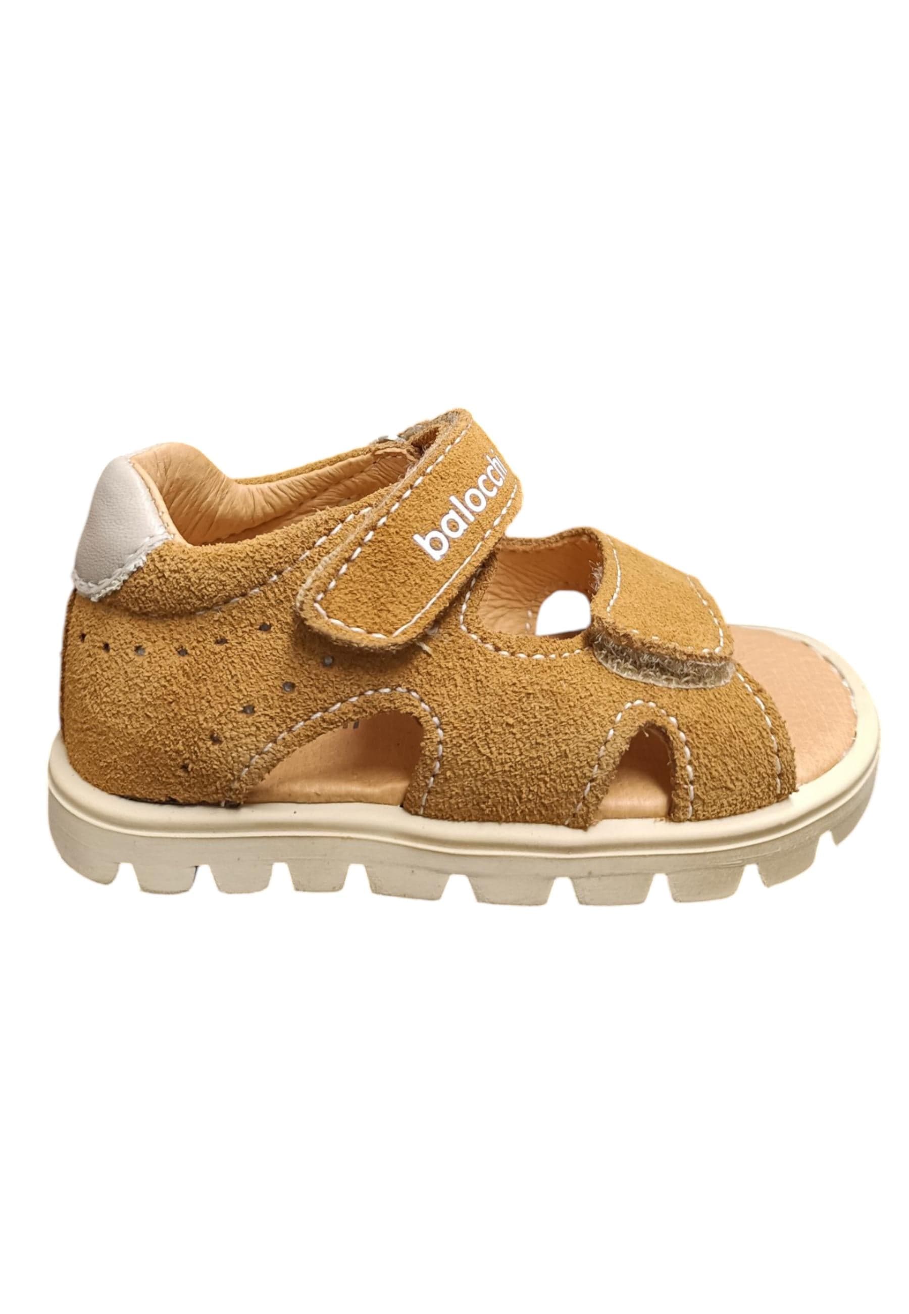 Sandalo bambino Balocchi BART cuoio suede-tessuto - Primi passi tallonato con velcro in Ballerine Scarpetteria Gica - Trani, commercioVirtuoso.it