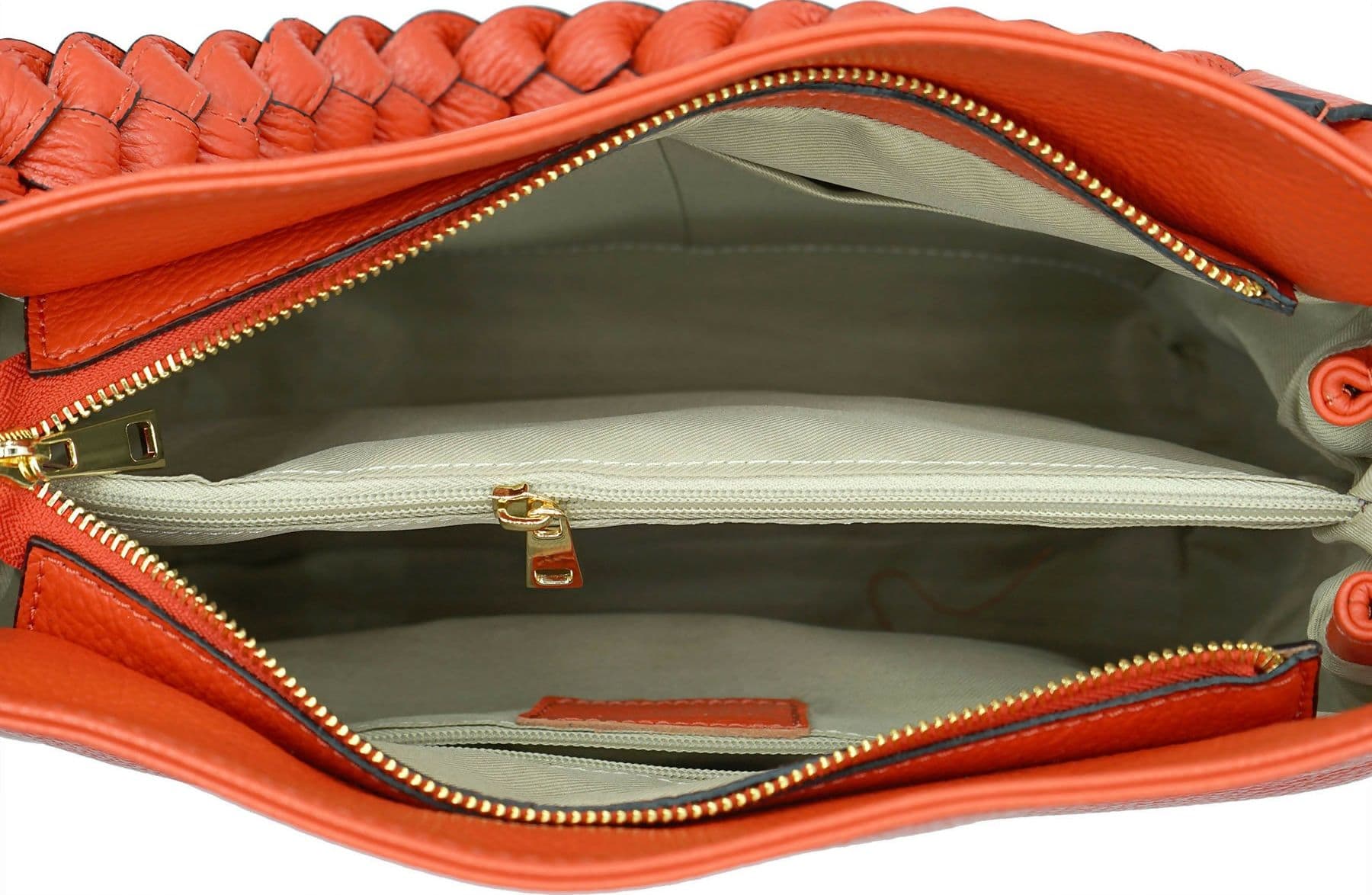 DOPPIASE Borsa Treccia Grande in vera pelle Dollaro Made in Italy 30x25x13cm in Borse a spalla Nanabags - Sesto Fiorentino, commercioVirtuoso.it