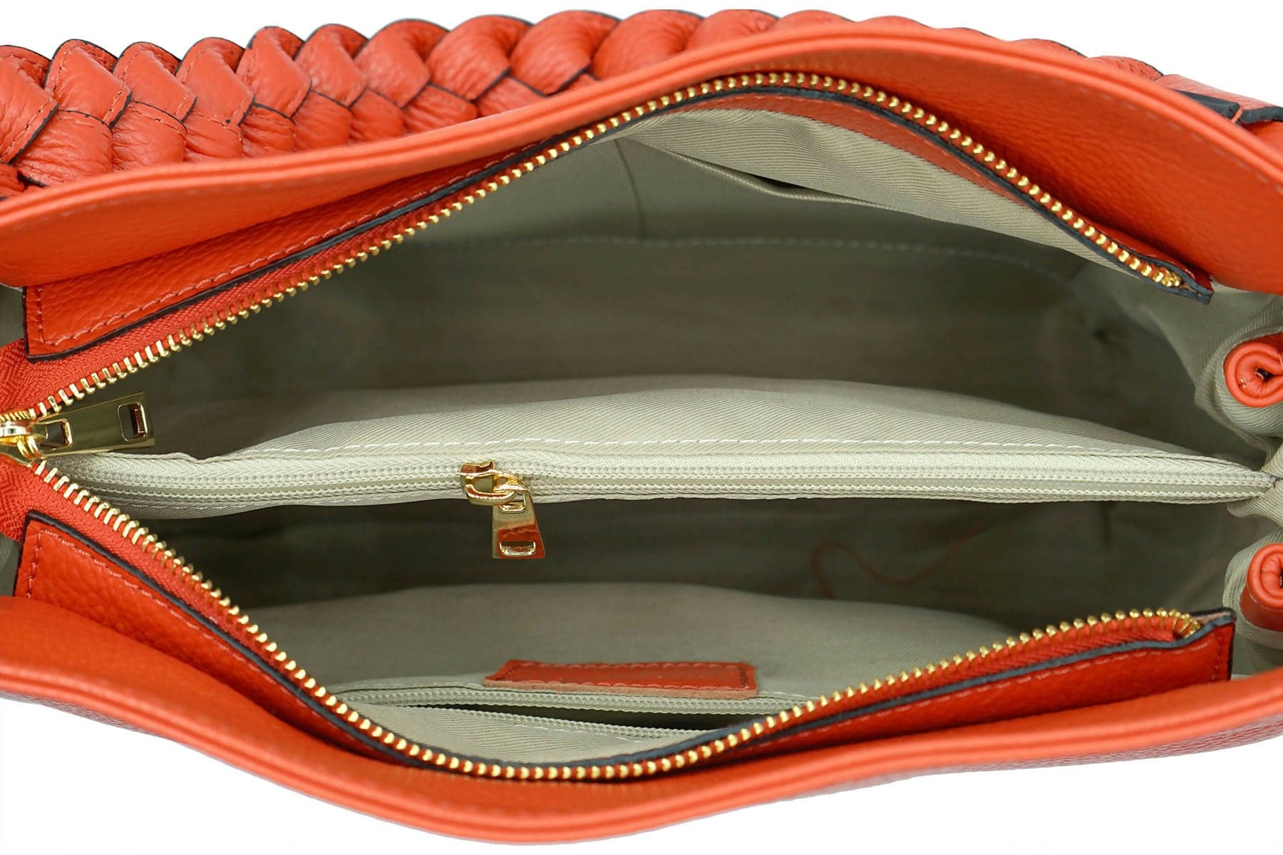 DOPPIASE Borsa Treccia Grande in vera pelle Dollaro Made in Italy 30x25x13cm in Borse a spalla Nanabags - Sesto Fiorentino, commercioVirtuoso.it