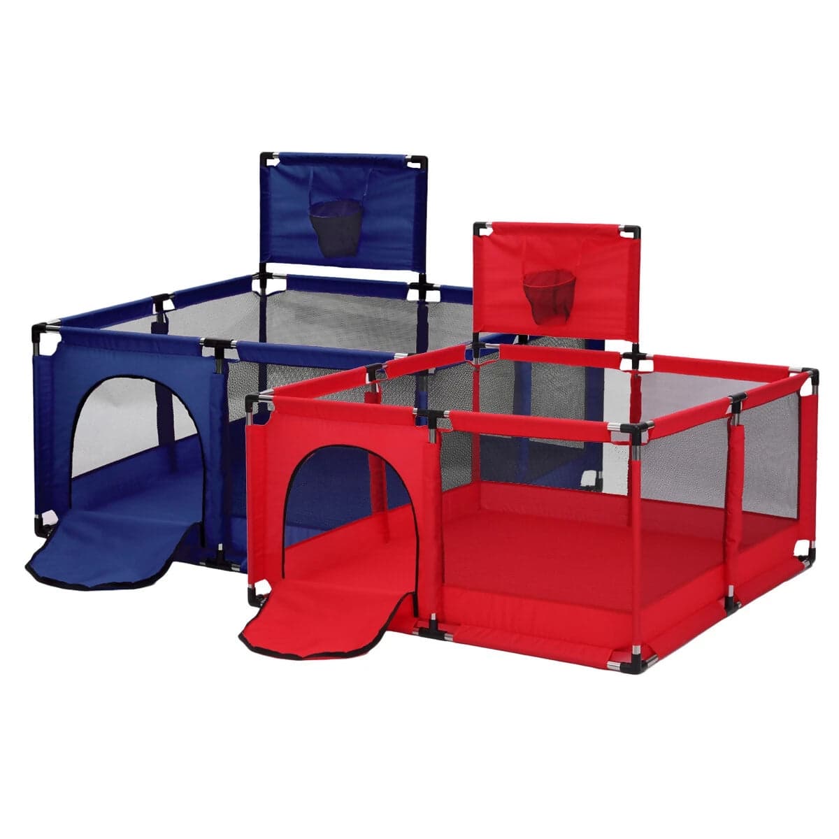Box per bambini recinto bimbi con canestro 4-36 mesi rete trasparente blu rosso in Box Tech Service - Melito di Napoli, commercioVirtuoso.it
